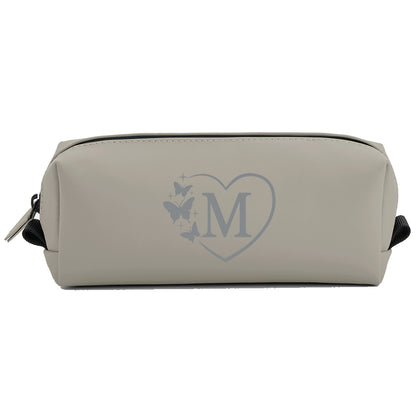 Personalisierte Federmappe mit Name Bedruckt - Stifte Etui für Schule - Geschenk zur Einschulung Schmetterling grau