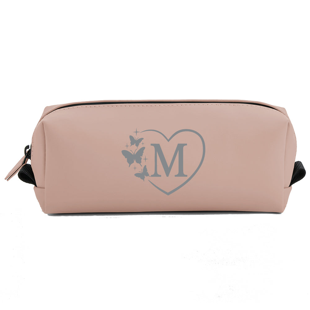 Personalisierte Federmappe mit Name Bedruckt - Stifte Etui für Schule - Geschenk zur Einschulung Schmetterling rosa