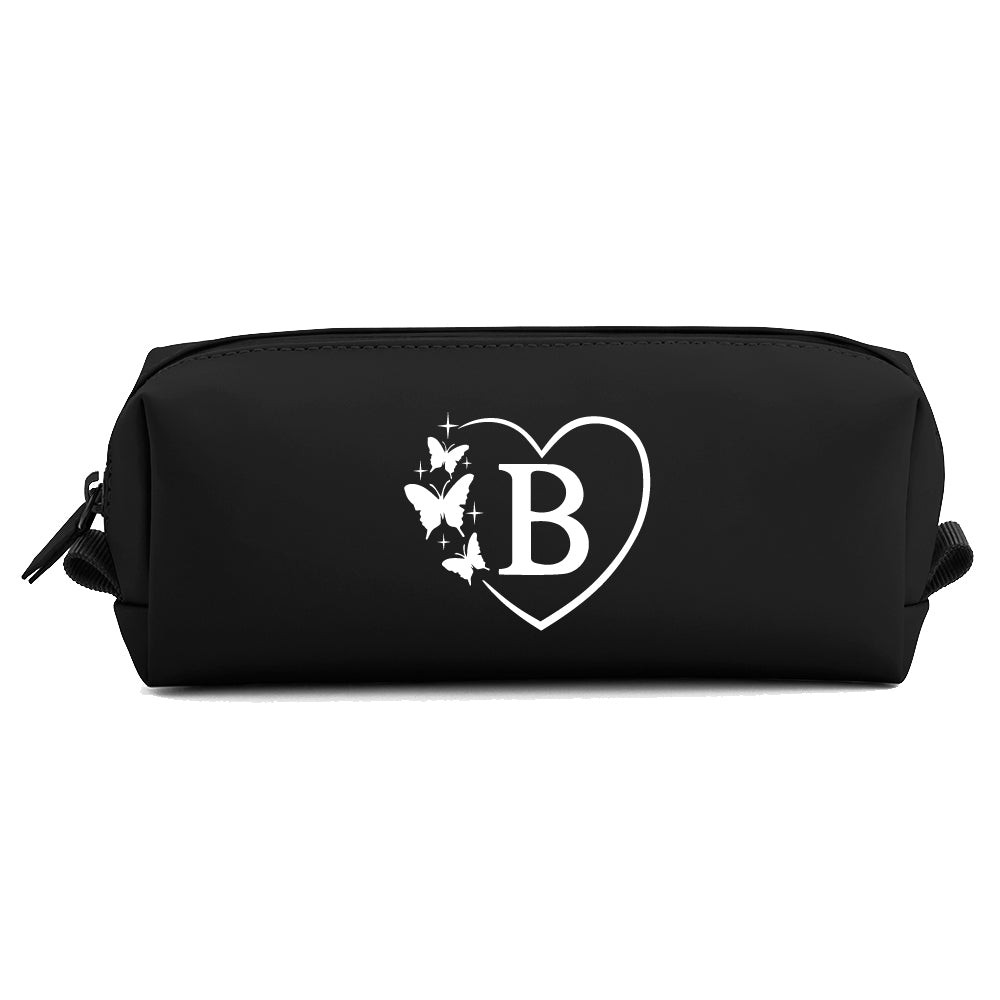 Personalisierte Federmappe mit Name Bedruckt - Stifte Etui für Schule - Geschenk zur Einschulung Schmetterling schwarz