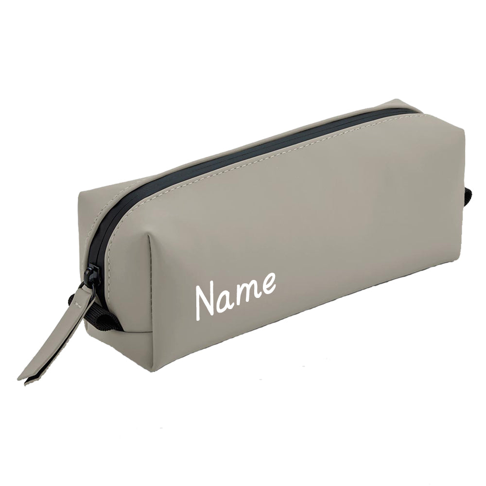 Personalisierte Federmappe mit Name Bedruckt - Stifte Etui für Schule - Geschenk zur Einschulung grau