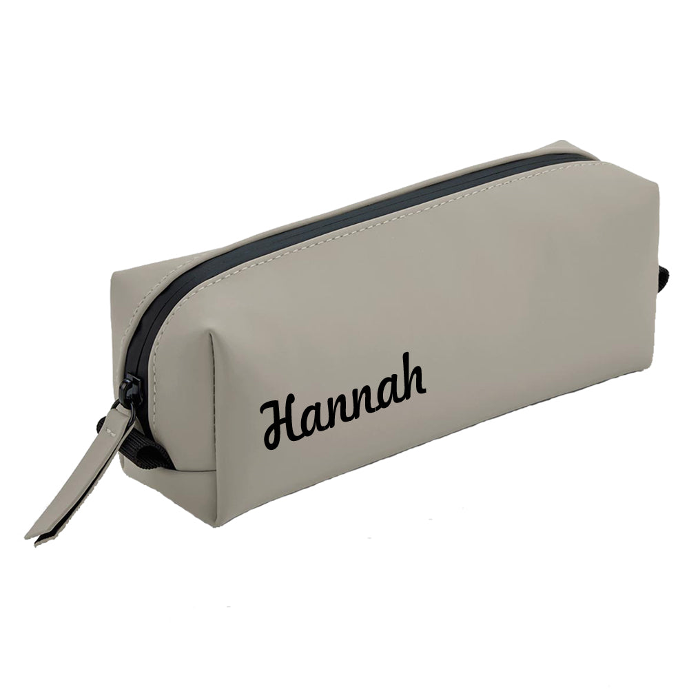 Personalisierte Federmappe mit Name Bedruckt - Stifte Etui für Schule - Geschenk zur Einschulung grau