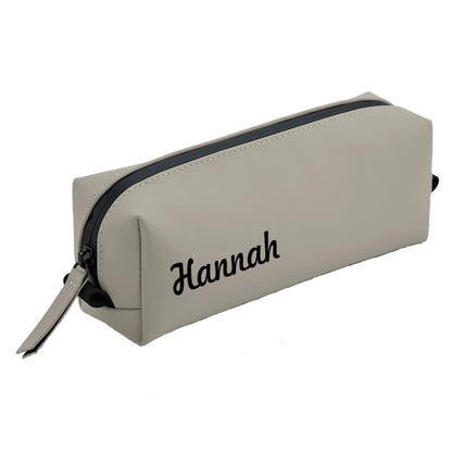 Personalisierte Federmappe mit Name Bedruckt - Stifte Etui für Schule - Geschenk zur Einschulung grau