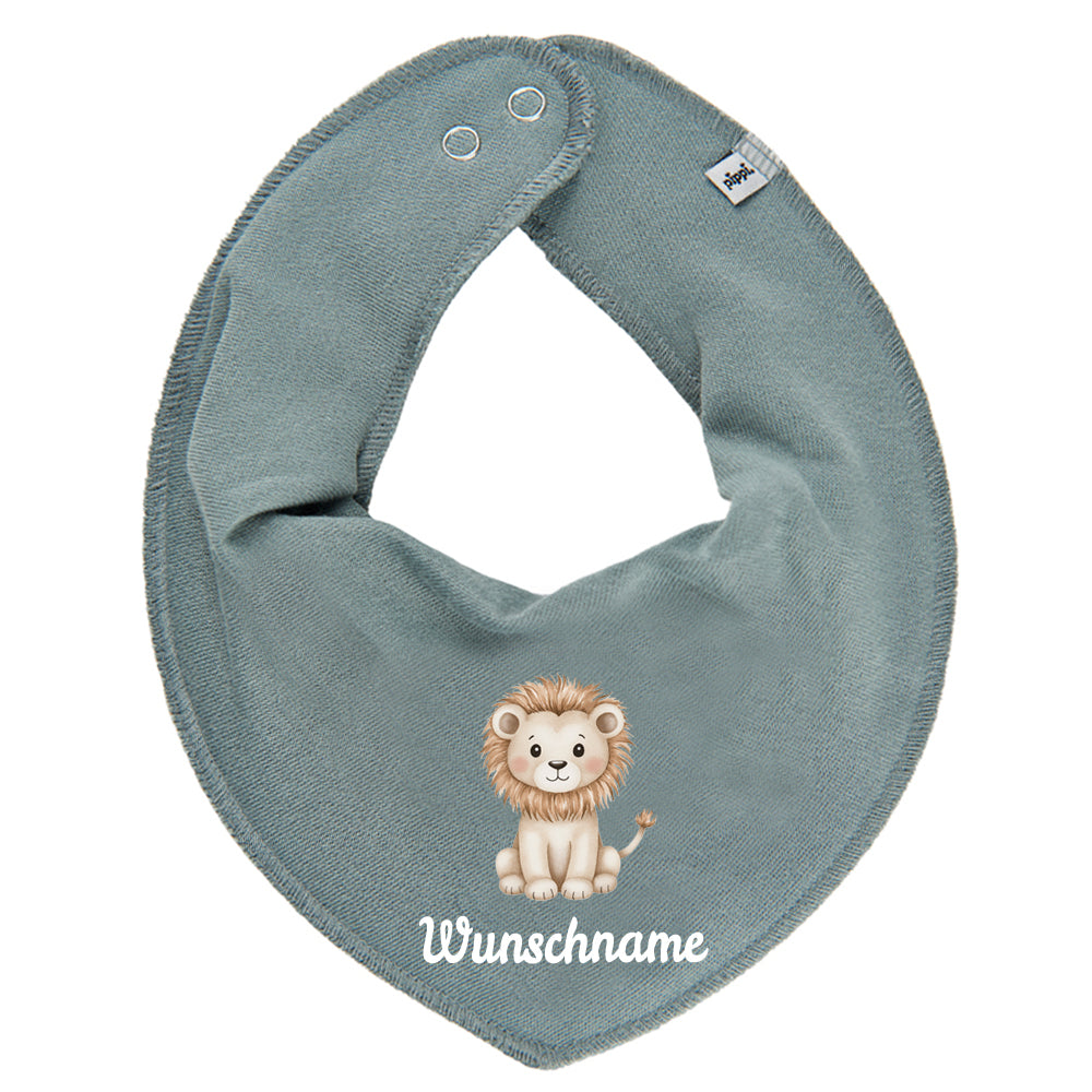 Personalisiertes HALSTUCH für Baby oder Kind aus Baumwolle in Einheitsgröße mit Motiv Dschungeltiere und Wunschname bedruckt