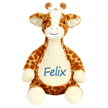 Personalisiertes Stofftier Giraffe Kuscheltier Bestickt Plüschtier zur Geburt Stickmotiv Name