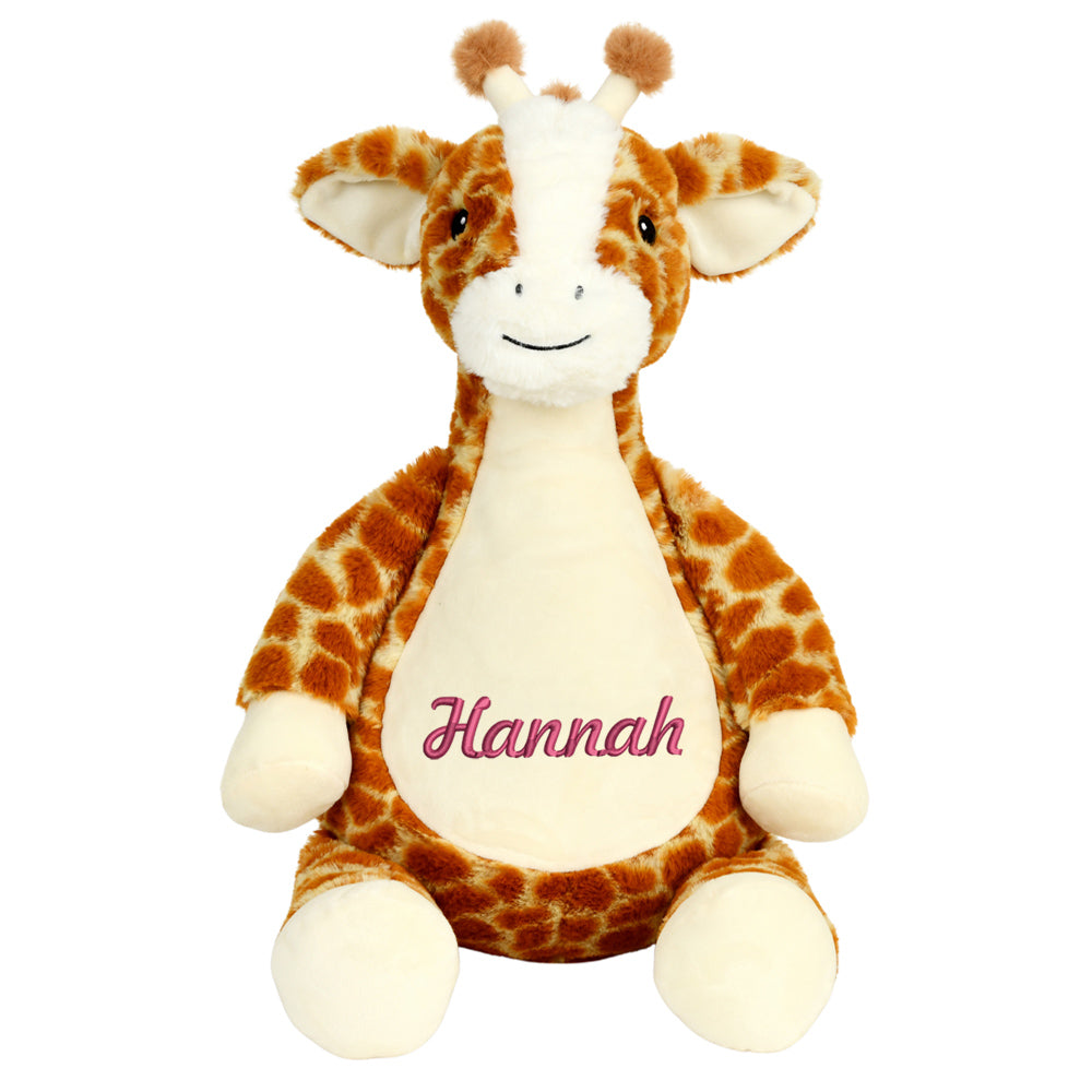 Personalisiertes Stofftier Giraffe Kuscheltier Bestickt Plüschtier zur Geburt Stickmotiv Name
