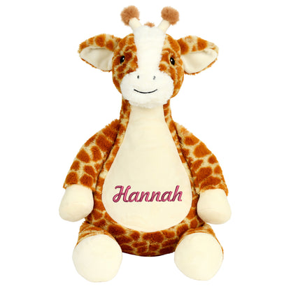 Personalisiertes Stofftier Giraffe Kuscheltier Bestickt Plüschtier zur Geburt Stickmotiv Name
