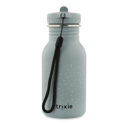 Edelstahl Trinkflasche für Kinder mit Namen graviert von Trixie ultraleicht auslaufsicher Trinkschnabel für Kinder ab 3 Jahren Hai