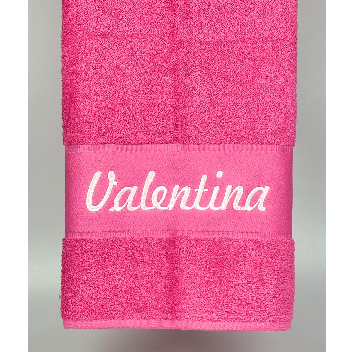 Handtuch Badetuch Badehandtuch aus 100% Baumwolle mit Namen personalisiert Bestickt Pink