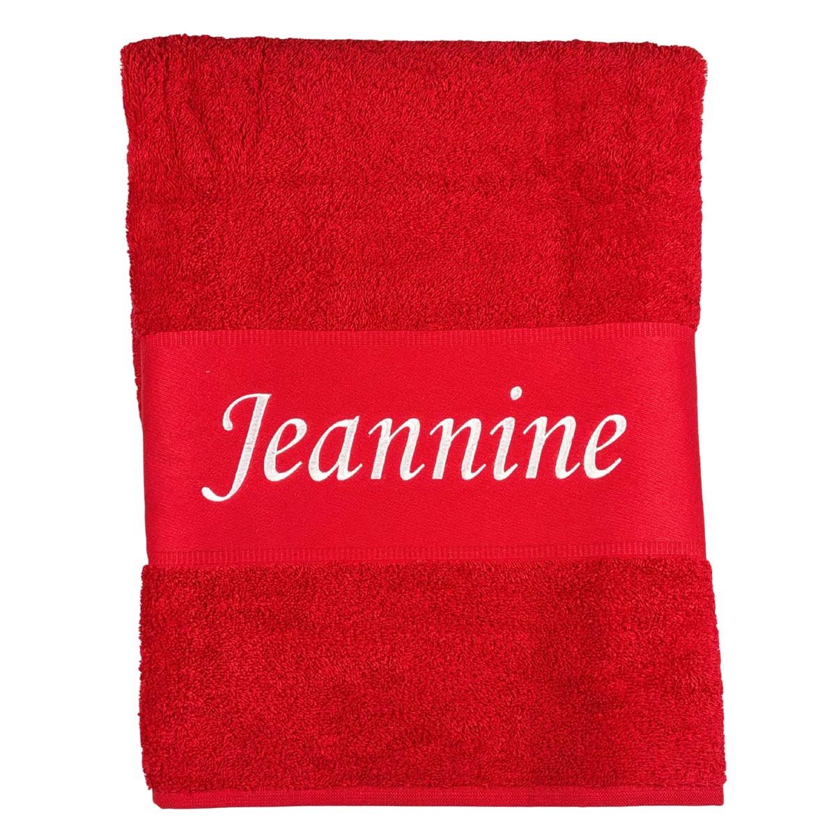 Handtuch Badetuch Badehandtuch aus 100% Baumwolle mit Namen personalisiert Bestickt Rot