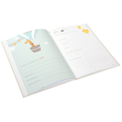 Babyalbum Mein Erstes Jahr personalisiert mit Name Babytagebuch 44 Seiten Hardcover Leineneinband beige
