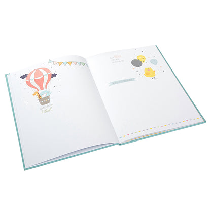 Babyalbum Mein Erstes Jahr personalisiert mit Name Babytagebuch 44 Seiten Hardcover Leineneinband mint