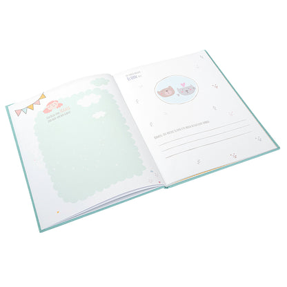 Babyalbum Mein Erstes Jahr personalisiert mit Name Babytagebuch 44 Seiten Hardcover Leineneinband mint