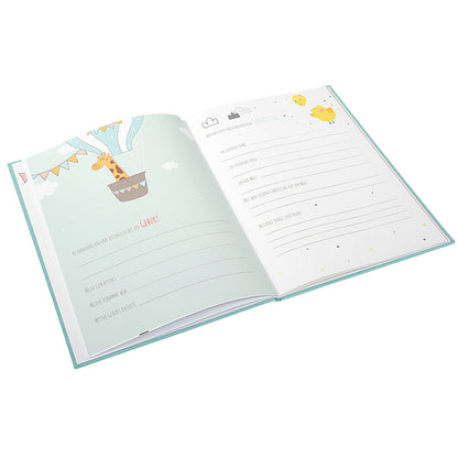 Babyalbum Mein Erstes Jahr personalisiert mit Name Babytagebuch 44 Seiten Hardcover Leineneinband mint