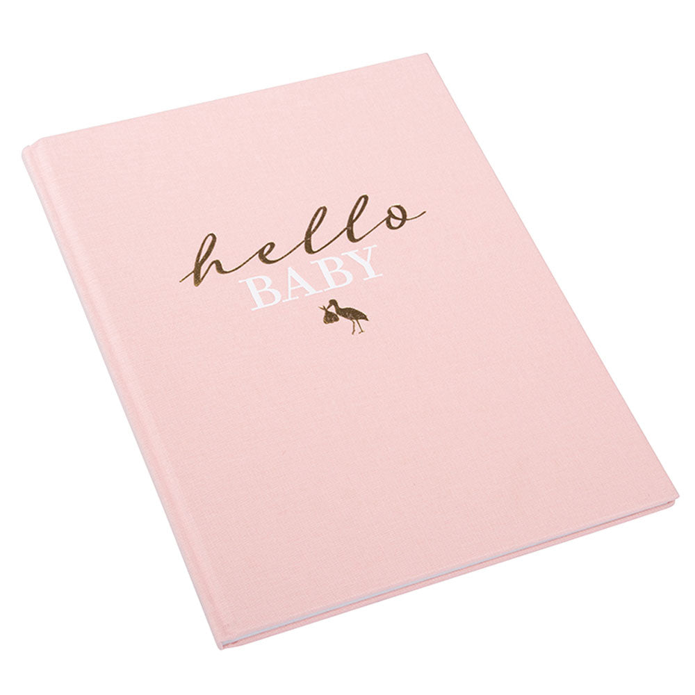Babyalbum Mein Erstes Jahr personalisiert mit Name Babytagebuch 44 Seiten Hardcover Leineneinband rosa