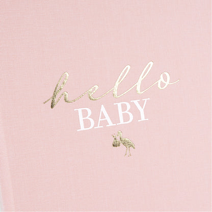 Babyalbum Mein Erstes Jahr personalisiert mit Name Babytagebuch 44 Seiten Hardcover Leineneinband rosa