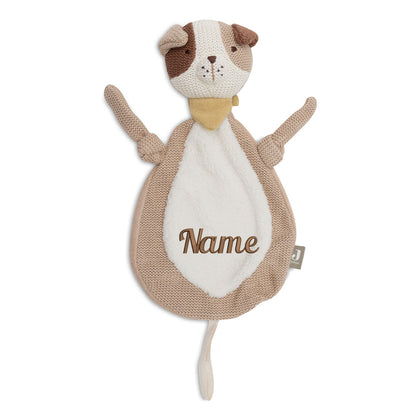 Schnuffeltuch mit Name Bestickt Kuscheltuch personalisiert Hund Geschenk zur Geburt