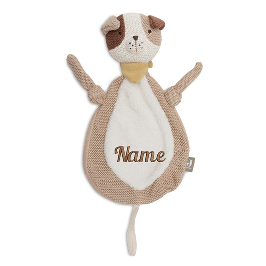 Schnuffeltuch mit Name Bestickt Kuscheltuch personalisiert Hund Geschenk zur Geburt