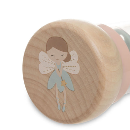 Regenmacher Rassel Baby aus Holz personalisierbar mit Name graviert Greifring für Baby Geschenk zur Geburt rosa