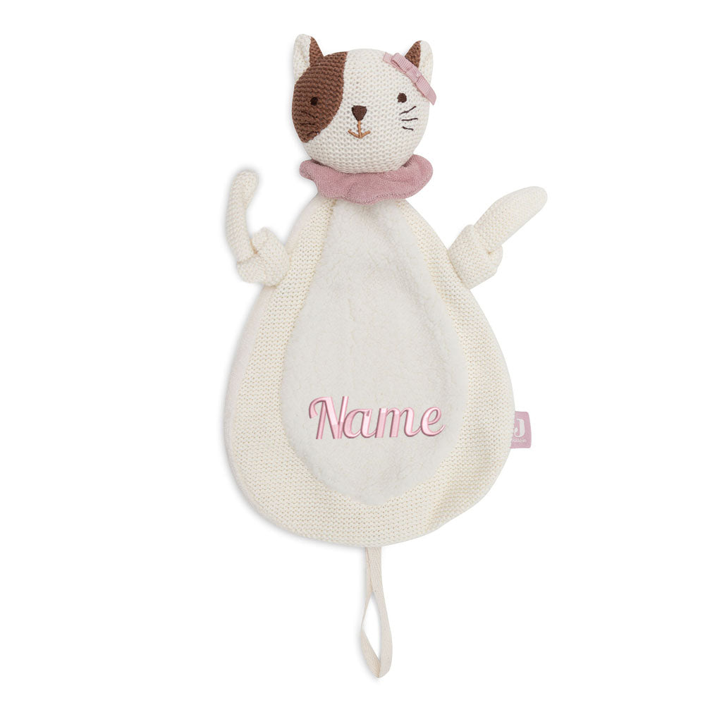 Schnuffeltuch mit Name Bestickt Kuscheltuch personalisiert Katze Geschenk zur Geburt