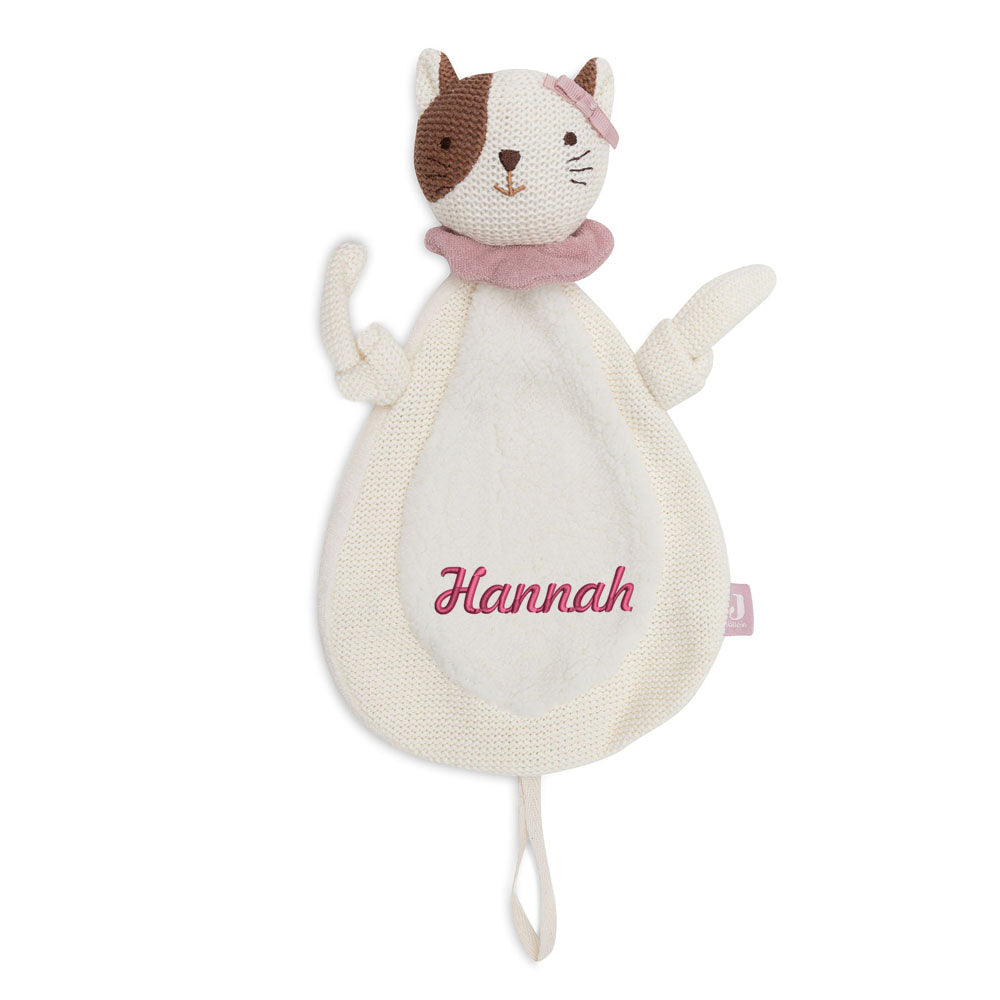 Schnuffeltuch mit Name Bestickt Kuscheltuch personalisiert Katze Geschenk zur Geburt