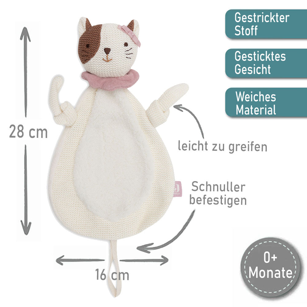 Schnuffeltuch mit Name Bestickt Kuscheltuch personalisiert Katze Geschenk zur Geburt