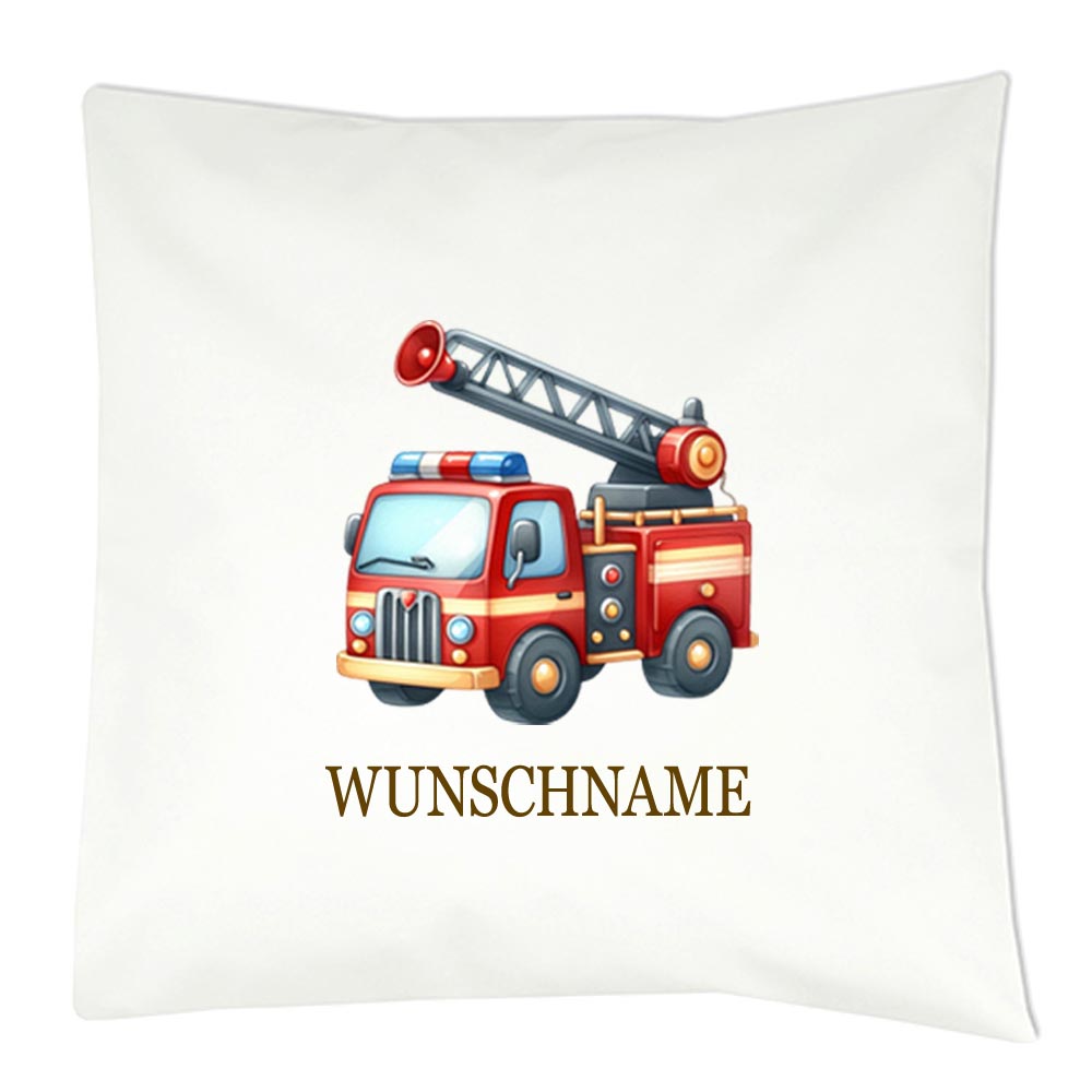 Personalisiertes Kissen mit Fahrzeug-Motiv und Wunschname Bedruckt, Geschenk zur Geburt, Dekokissen Kinderzimmer
