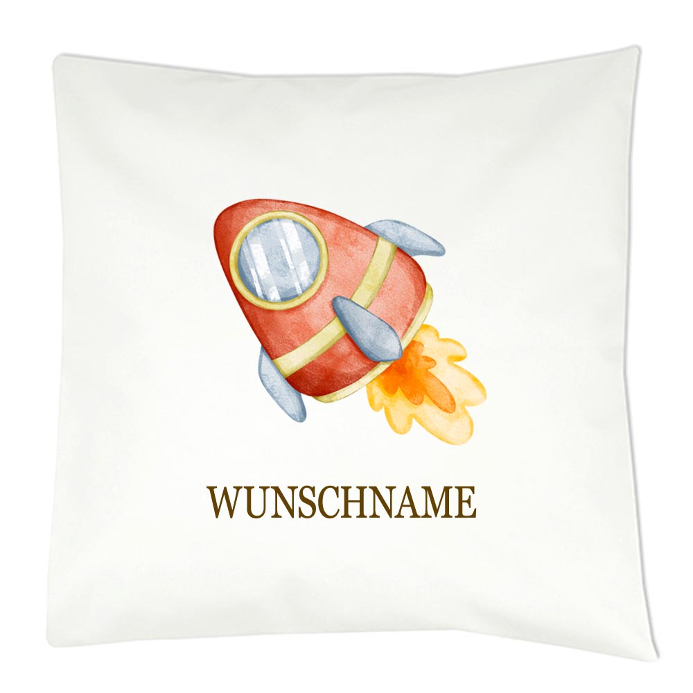 Personalisiertes Kissen mit Fahrzeug-Motiv und Wunschname Bedruckt, Geschenk zur Geburt, Dekokissen Kinderzimmer