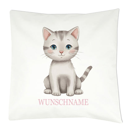 Personalisiertes Kissen mit Bauernhoftier-Motiv und Wunschname Bedruckt, Geschenk zur Geburt, Dekokissen Kinderzimmer