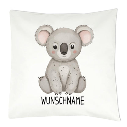 Personalisiertes Kissen mit Dschungeltier-Motiv und Wunschname Bedruckt, Geschenk zur Geburt, Dekokissen Kinderzimmer