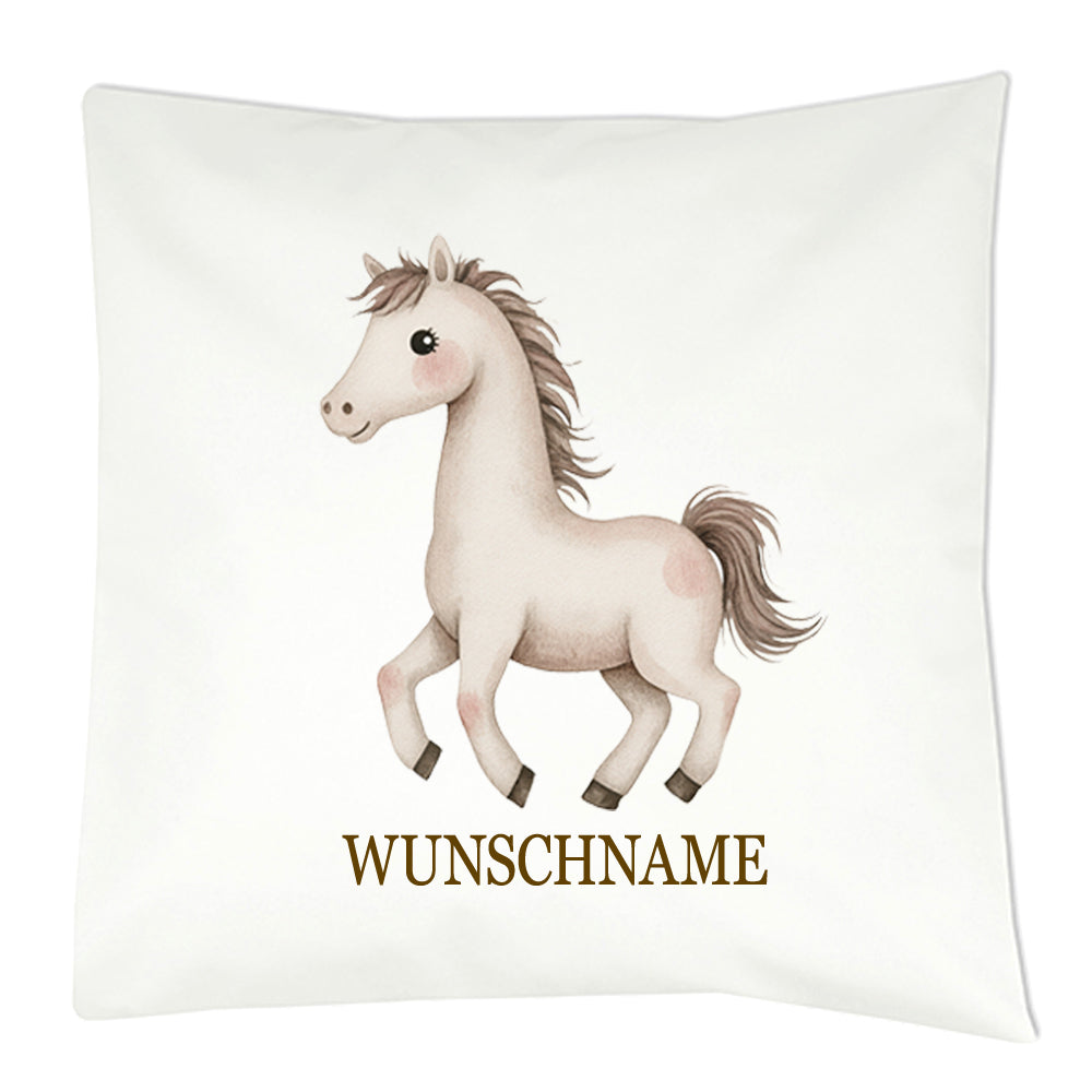 Personalisiertes Kissen mit Bauernhoftier-Motiv und Wunschname Bedruckt, Geschenk zur Geburt, Dekokissen Kinderzimmer