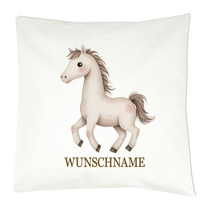 Personalisiertes Kissen mit Bauernhoftier-Motiv und Wunschname Bedruckt, Geschenk zur Geburt, Dekokissen Kinderzimmer