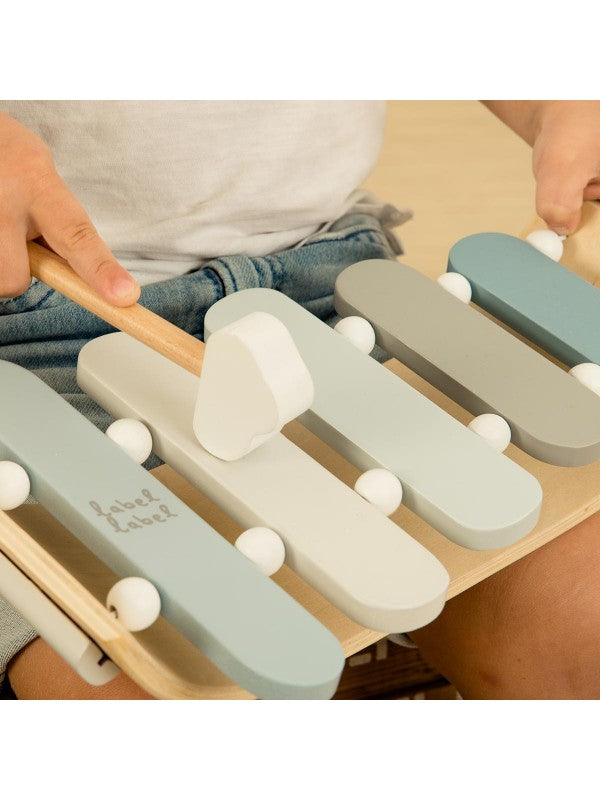 Xylophone aus Holz personalisiert mit Name und Geburtsdaten Geschenk zur Geburt Blau