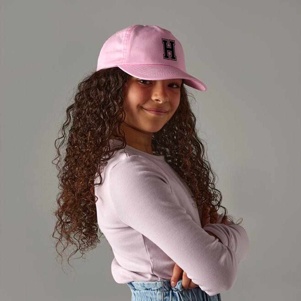 Personalisierte Cap für Kinder Baseball Kappe mit Anfangsbuchstabe Großbuchstabe Bedruckt für Jungen und Mädchen