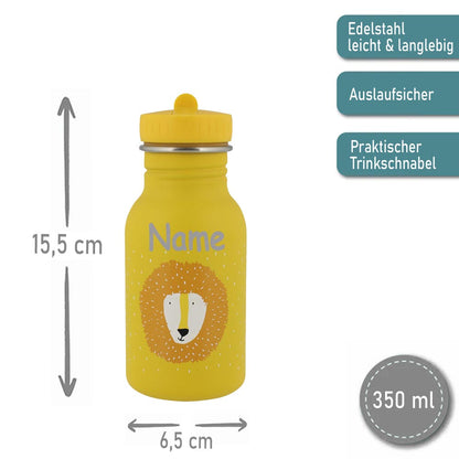 Rucksack + Trinkflasche im Set von Trixie mit Name personalisiert Motiv Löwe
