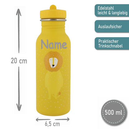 Rucksack + Trinkflasche im Set von Trixie mit Name personalisiert Motiv Löwe