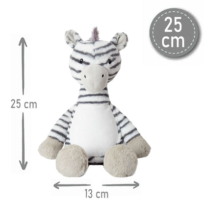 Kleines Stofftier PERSONALISIERT Zebra mit Name bedruckt Kuscheltier Plüschtier 25cm