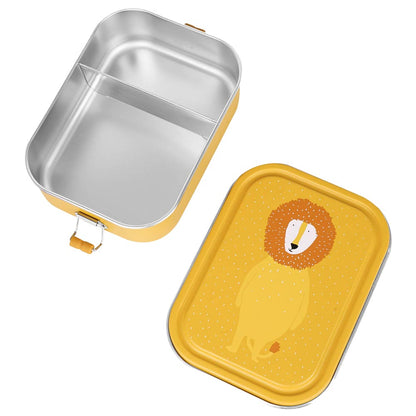 Edelstahl Brotdose für Kinder mit Namen graviert von Trixie Lunchbox ultraleicht mit Tiermotiv für Kinder ab 3 Jahren Löwe