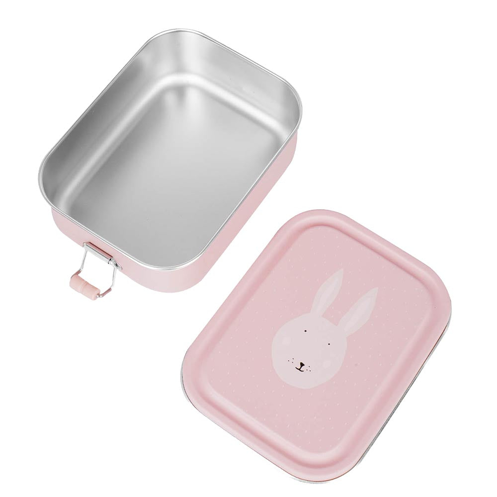 Edelstahl Brotdose für Kinder mit Namen graviert von Trixie Lunchbox ultraleicht mit Tiermotiv für Kinder ab 3 Jahren Hase