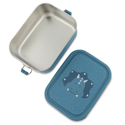 Edelstahl Brotdose für Kinder mit Namen graviert von Trixie Lunchbox ultraleicht mit Tiermotiv für Kinder ab 3 Jahren Triceraptops