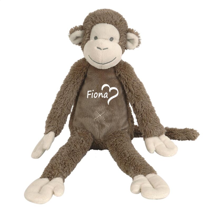 Stofftier Affe mit Namen personalisiert Geschenk zur Geburt