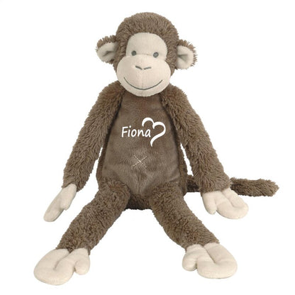 Stofftier Affe mit Namen personalisiert Geschenk zur Geburt