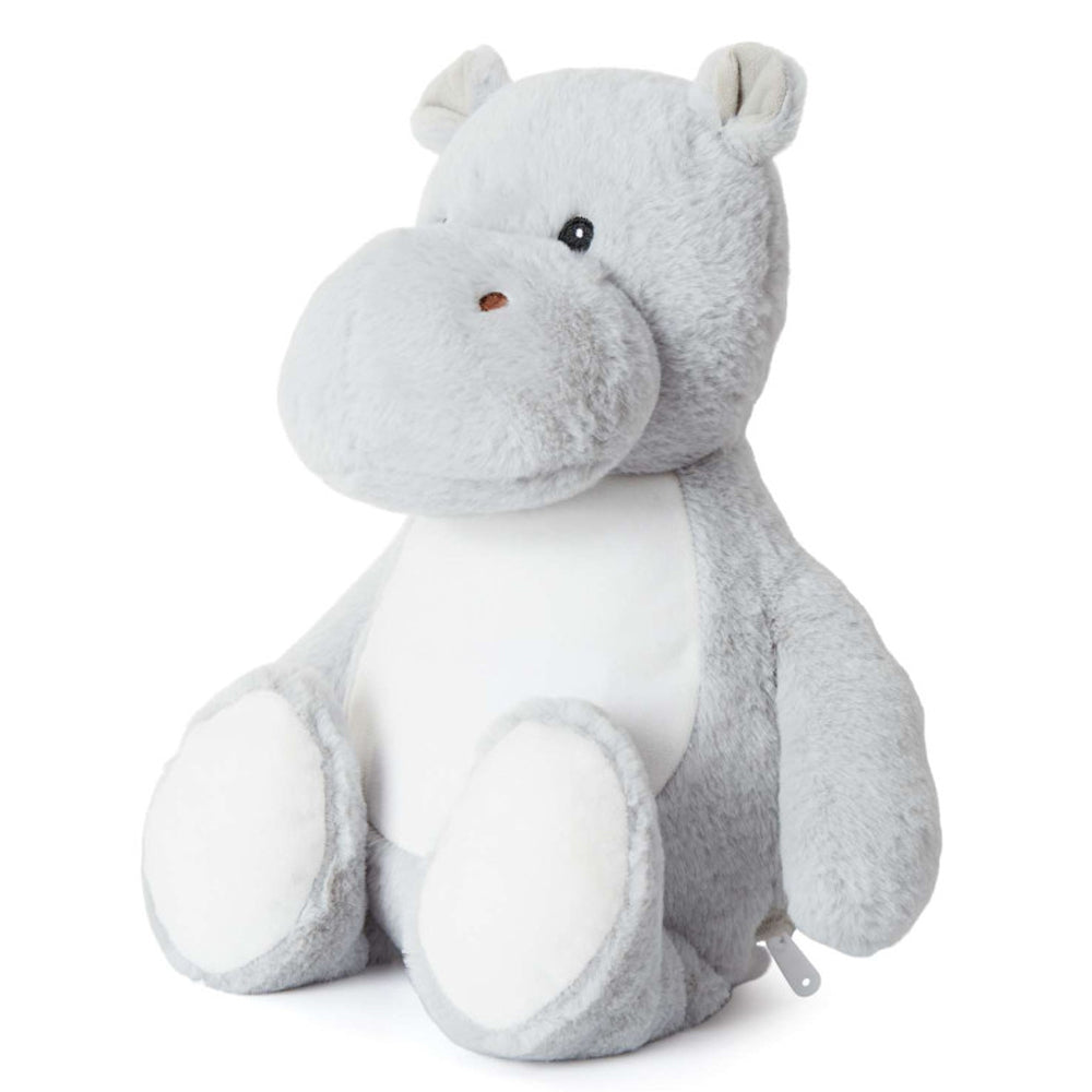 Stofftier Nilpferd mit Name personalisiert Kuscheltier für Kinder Flauschiges Plüschtier 40cm Motiv Name + Datum