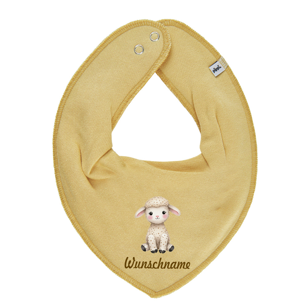 Personalisiertes HALSTUCH für Baby oder Kind aus Baumwolle in Einheitsgröße mit Motiv Bauernhoftiere und Wunschname bedruckt