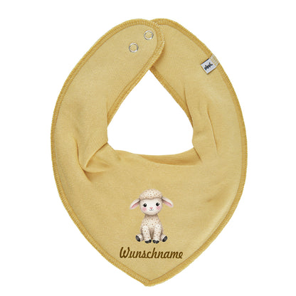 Personalisiertes HALSTUCH für Baby oder Kind aus Baumwolle in Einheitsgröße mit Motiv Bauernhoftiere und Wunschname bedruckt