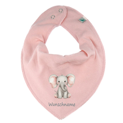 Personalisiertes HALSTUCH für Baby oder Kind aus Baumwolle in Einheitsgröße mit Motiv Dschungeltiere und Wunschname bedruckt