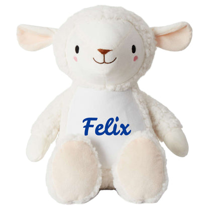 Stofftier Schaf mit Name personalisiert Kuscheltier für Kinder Flauschiges Plüschtier 40cm Motiv Name