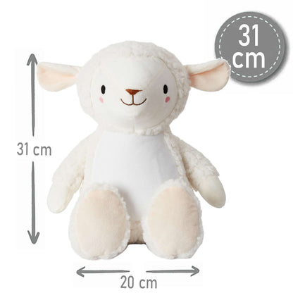 Stofftier Schaf mit Name personalisiert Kuscheltier für Kinder Flauschiges Plüschtier 40cm Motiv Name