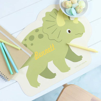 Kinder Tischset mit Wunschname personalisiert, Dinosaurier, Tischunterlage