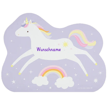 Kinder Tischset mit Wunschname personalisiert, Einhorn, Tischunterlage