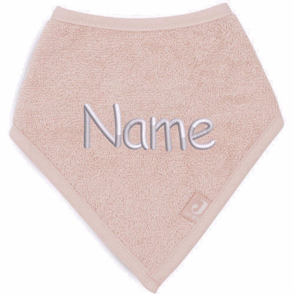 Personalisiertes Baby Halstuch aus Frottee Baumwolle mit Name bestickt Einheitsgröße zartes rosa